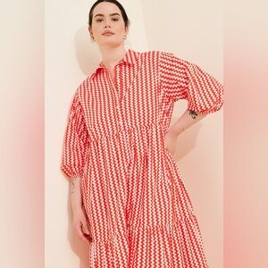 Anthropologie Maeve Bettina Tiered Shirt Dress